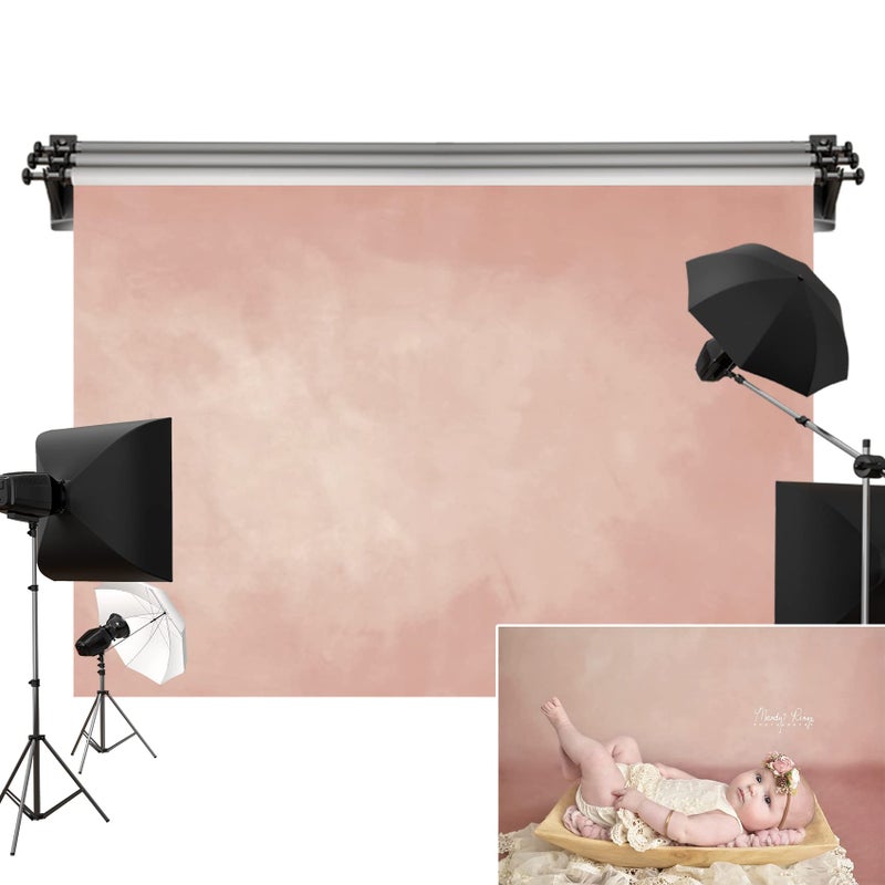 Kate 7x5ft/2.2m(W) x1.5m(H) Pink Texture Backdrop for Photoshoot Seamless Portrait Headshot Background Photo Video Studio Props - Image 1
